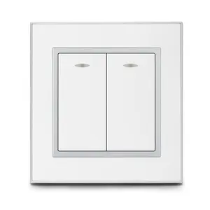 Hot-Selling Eu Popular 2gang 1/2way Type And Ivory White/Gold Electric wall switch uk