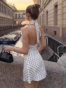 2025 mùa thu cao cấp của phụ nữ retro pháp sóng <span class=keywords><strong>Dot</strong></span> mô hình ăn mặc thanh lịch Hàn Quốc phong cách giản dị A-line Váy trơn nhuộm worsted - Product Image 4