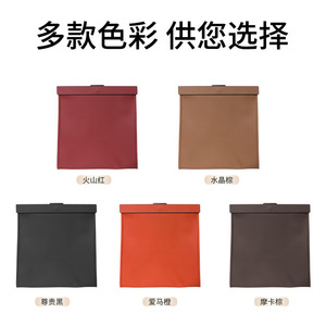 <b>Car</b> Magnetic Trash Bag Leather Hanging Storage Rectangular Waterproof Multi Functional For <b>Car</b> <b>Interior</b> Cleaning - Product Image 3