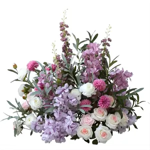 Hoge Kwaliteit Aanpasbare Maat Zijde Kunstmatige Bruiloft Bloem Bal Natuurlijke Real-Ogende Lavendel Kleur 50Cm Bloem Bal