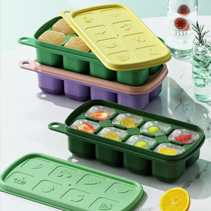 OEM/ODM – Nouvelle machine à glace en silicone de qualité alimentaire écologique, grille à soupe épaisse, pour aliments pour bébés, whisky, avec logo personnalisé, séparateur de purée - Product Image 1