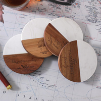 Vente en gros de sous-verres en bois marbré sous-verres en bois d'acacia pour table basse table à manger bureau sous-verres modernes noël