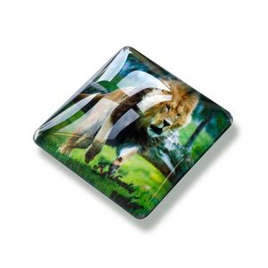 Aimants de réfrigérateur en verre cristal rectangulaires, personnalisés, avec nom de pays ou de ville, aimants de réfrigérateur carrés ou ronds, vente en gros - Product Image 2