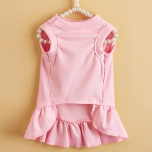 ชุดเดรสผ้าฝ้ายนุ่มสำหรับสัตว์เลี้ยง สีพื้น ระบายอากาศได้ดี กระโปรงสุนัข น้ำหนักเบา เสื้อผ้าสัตว์เลี้ยงแบบ OEM สำหรับสัตว์ขนาดเล็ก - Product Image 6