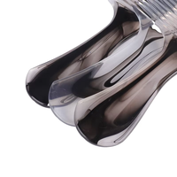 Kit de brosses à cheveux en plastique gris fumé avec manche transparent, antistatique, pour coiffure et barbier, vente en gros pour salon