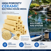 Support filtrant durable pour bactéries nitrifiantes avec 1300 ° Procédé de frittage C, support céramique fiable pour biofiltre d'aquaculture