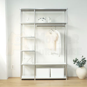 Porte-manteaux de la série UrbanSteel, design minimaliste, ouvert et aéré, pour le rangement dans l'entrée, aspect moderne et fin, gain de place, vêtements - Product Image 3