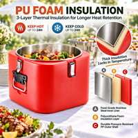 TIANXING Conteneur isotherme en acier inoxydable de grande capacité (10L-60L) pour le maintien au chaud des aliments et le refroidissement, idéal pour les événements et la restauration