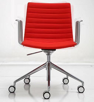 Chaise de base cinq étoiles en alliage d'aluminium, robuste, revêtement en poudre noire, vérin à gaz réglable, ensemble pour extérieur, hôpital, salon, chambre à coucher