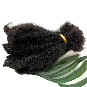 Qualidade superior Menor Preço Por Atacado 100% Cabelo Humano Virgem 4B 4C Afro Kinky Cabelo Humano Em Massa