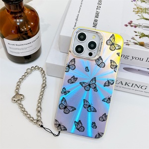 เคสโทรศัพท์ลายผีเสื้อเลเซอร์สำหรับ iPhone 16 15 14 13เคสกันกระแทกสีสำหรับ iPhone 13 14 15Pro ฝาครอบ PC แบบแข็ง - Product Image 5