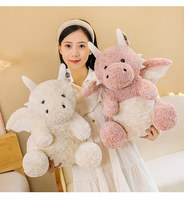 Jouets en peluche dragon assis avec ailes cadeaux pour bébé enfants garçons filles doux dessin animé Dragon volant oreiller peluches poupée