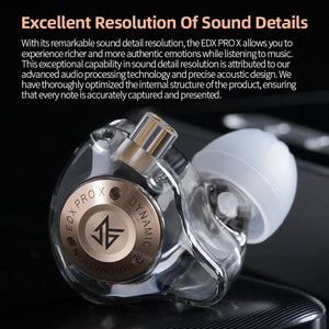 Audífonos Originales KZ EDX PRO X, 3.5mm, Cableados, Estéreo, HiFi, Bajos Profundos, Cancelación de Ruido, Deportivos, Sin Micrófono - Product Image 6