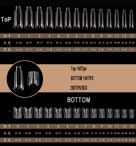 Новинка: 280 шт./упак. гель-накладки для ногтей (модель «сэндвич»), квадратные французские типсы, с возможностью нанесения индивидуального логотипа, для быстрого наращивания. - Product Image 5