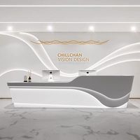 Bureau de réception pliable moderne et personnalisé pour les bureaux commerciaux, en bois massif, design haut de gamme pour les hôtels et les hôpitaux