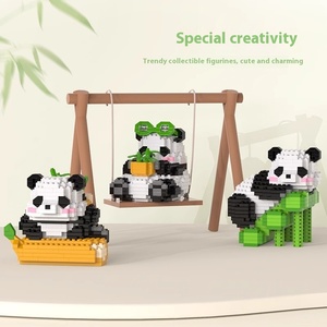 Wholesale Plastic Puzzle Assembly Toys Tiny Particle Gifts China Panda Flower Building <strong>Blocks</strong> 1:8 Scale Model Toy - Product Image 4