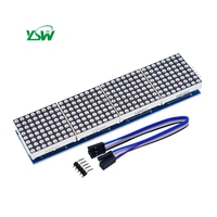MAX7219 Modul Dot Matrix Mikrokontroler 4 dalam Satu Layar dengan Garis 5P Merah Hijau Biru untuk Arduino
