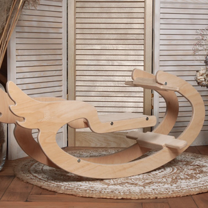 Jouets cheval à bascule en contreplaqué pour enfants, cheval en bois <span class=keywords><strong>Montessori</strong></span> enfants aire de jeu en bois Animal cheval <span class=keywords><strong>chaise</strong></span> - Product Image 6