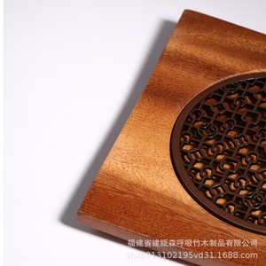Wooden Teapot Holder 14Cm Square <b>Tea</b> Saucer With Drainage Kung Fu <b>Tea</b> <b>Set</b> Accessory - Product Image 5
