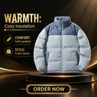 Vestes d'extérieur pour hommes en velours côtelé polyester, rembourrées et chaudes pour l'hiver, avec logo personnalisé du fabricant, col montant et couleurs assorties