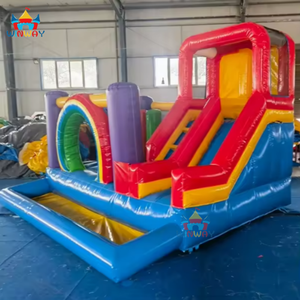 Nouveau design 2025 – Meilleur prix – Château gonflable arc-en-ciel coloré en PVC avec toboggan et piscine, capacité 5-8 personnes pour parc d'attractions - Product Image 3