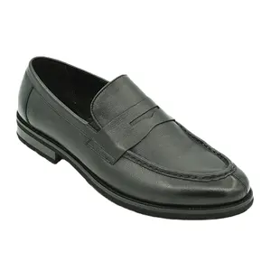 All'ingrosso 2024 Private Label nero Penny mocassini Slip-On personalizzati in vera pelle Casual per gli uomini