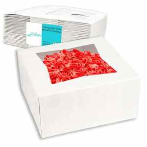 Atacado Pink White Foil Especificações <span class=keywords><strong>Cardboard</strong></span> Cup Cake Box UV Transparente Paper Cake Box Padaria Cookies Embalagem Artesanato - Product Image 2