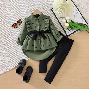 Ensemble décontracté 2 pièces pour jeunes enfants et filles, haut à manches longues et pantalon long, vêtements de boutique pour enfants, vente chaude du printemps - Product Image 2