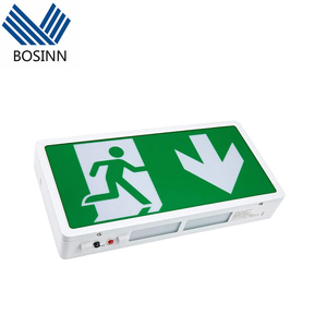 Barra de iluminación de emergencia recargable para pasillo, evacuación de lámpara indicadora de seguridad contra incendios, señal de salida de caja verde de Escape - Product Image 2