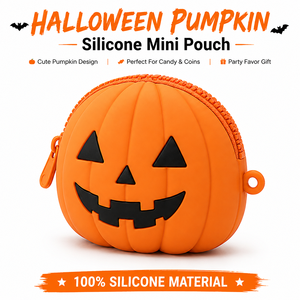 Halloween Pumpkin Silicone Mini Pouch <b>Cute</b> Coin <b>Purse</b> Candy Storage Bag Party Favor Gift for Kids Adults Seasonal Retail Product - Product Image 1