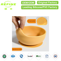 Ensemble bol et cuillère en silicone de qualité alimentaire pour bébé, à dossier haut, sans BPA, non toxique, respectueux des gencives, design épuré, 0-12 mois