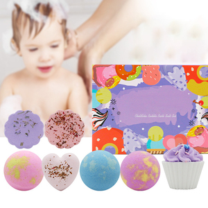 Lujo vegano Fizzers Bathbomb Niños Forma de pastel japonés Agua Fizzy Organic Bath Tablet Bomb Set de regalo - Product Image 2