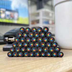 أقلام تلوين قوس قزح قابلة للتخصيص بجسم خشبي أسود كبير مستدير، لوازم فنية تباع بالقطعة، معتمدة من FSC وISO وEN71 - Product Image 6