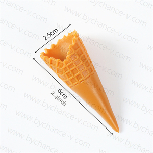 Mini cornets de crème glacée artificiels en PVC de 60 mm, modèles de simulation alimentaire, breloques pour slime DIY, accessoires décoratifs pour la présentation d'artisanat pour enfants - Product Image 5