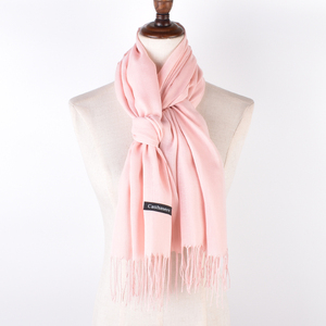 Khăn choàng len cashmere mềm mại nữ 2024, nhiều màu trơn, kiểu dáng dài mỏng, chất liệu voan in họa tiết, thích hợp cho mùa đông, có tua rua. - Product Image 6