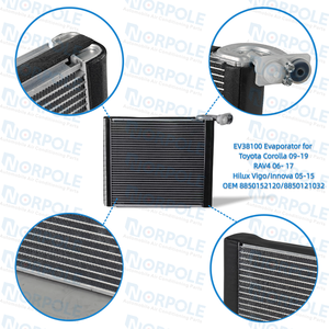 Nouvel évaporateur de climatisation automobile OE 8850102222 8850126210 pour TOYOTA Corolla <span class=keywords><strong>ECHO</strong></span> INNOVA HILUX FINO RAV4, évaporateur de climatisation en aluminium - Product Image 3