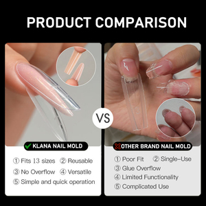 Wholesale Long Almond Sandwich Dual Forms <b>Nail</b> Mold Easy Domolding 140 Top Mold & 140 Bottom Mold Sandwich <b>Nail</b> Tips - Product Image 5