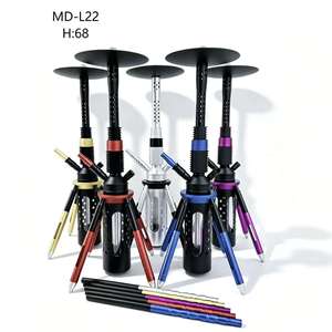 MD-L22 68cm Tripod <b>Hookah</b> Aluminum Shisha <b>Pipe</b> Set Colorful Smoking Accessory for Lounge Bar - Product Image 1