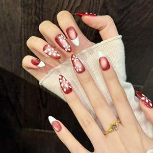 Offre Spéciale – Faux Ongles Nude Effet Œil de Chat Français à Presser, Peints à la Main, Style Élégant, Non-Dommageables, Durables, pour Salons de Manucure - Product Image 3