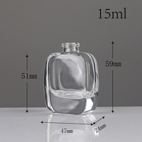 Atomizador de Perfume Portátil Mini Rectangular de 15ml con Pulverizador Plateado y Tapa de Bola de 15mm, Venta al por Mayor a Granel