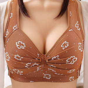 Sous-vêtements de grande <span class=keywords><strong>taille</strong></span> à large poitrine soutien-gorge mince sans anneaux d'acier pour les grosses mères femmes d'âge moyen anti-affaissement - Product Image 2