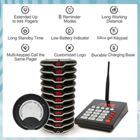 Ycall sans fil Buzzer file d'attente appelant système de radiomessagerie vibrant bip caboteur téléavertisseur Service pour restaurant de camion de nourriture