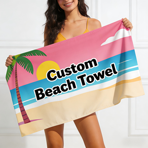 Hot-Selling Waffle Quick-Drying Super Lightweight Luxurious Printed <b>Beach</b> Towel With Custom Logo - Product Image 3