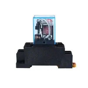 Coil power relay 220V AC LY2NJ Miniature Relay DPDT 8 Pin 10A 240VAC LY2 LY2 JQX-13F With PTF08A Socket Base