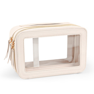 Nuevo neceser para mujer, neceser impermeable de PU de doble capa transparente con gran capacidad para la organización del hogar - Product Image 1