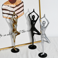 Statue de yoga en polyrésine, style Art déco, écologique, pour la décoration de la maison, sculpture de table pour le salon