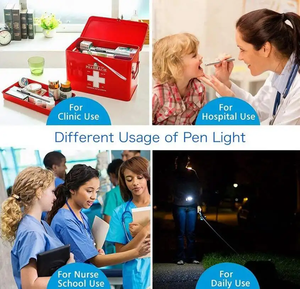 USB 2-en-1 Infirmière Médecin Stylo Lumière et Double Lampe de Poche LED Étanche Multi-<span class=keywords><strong>Outil</strong></span> pour Usage Médical Corps en Acier Inoxydable - Product Image 4
