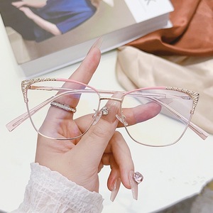 Unisex kim loại Kính mắt khung cho người lớn kim cương hình dạng khuôn mặt photogray chống ánh sáng màu xanh thiết kế thời trang - Product Image 3