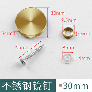 Vis de fixation décorative pour clous en acier inoxydable, miroir, publicité, clip pour clous, design moderne, boulons de meubles entièrement filetés - Product Image 2