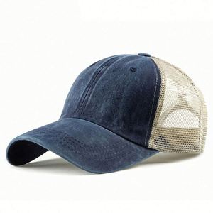 Gorra Trucker de Algodón Lavado Premium, Estilo Vintage, Desgastada, Teñida, Ajustable, para Exteriores, Regalo Promocional - Product Image 4